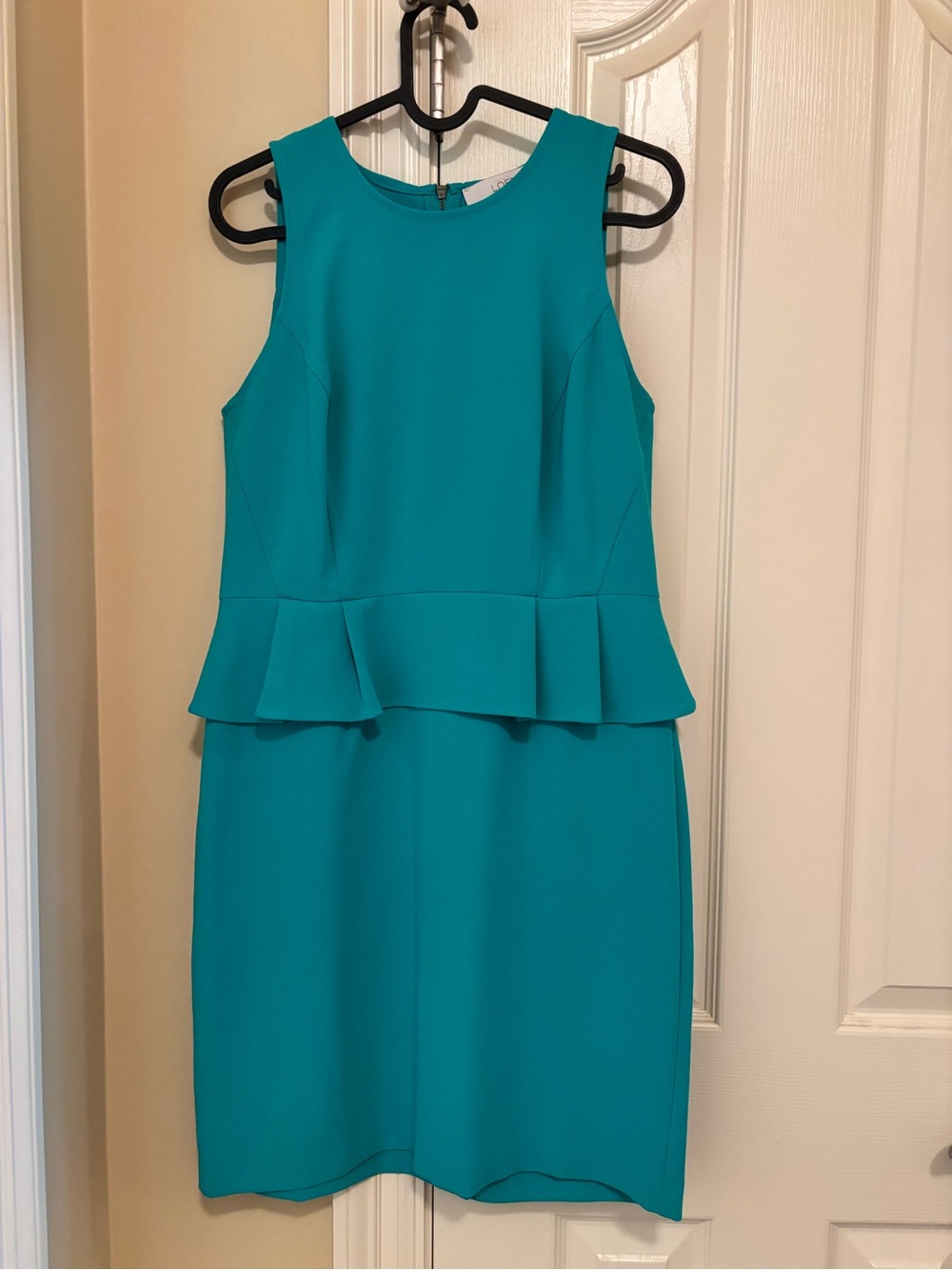 LOFT Teal Sleeveless Peplum Midi Dress